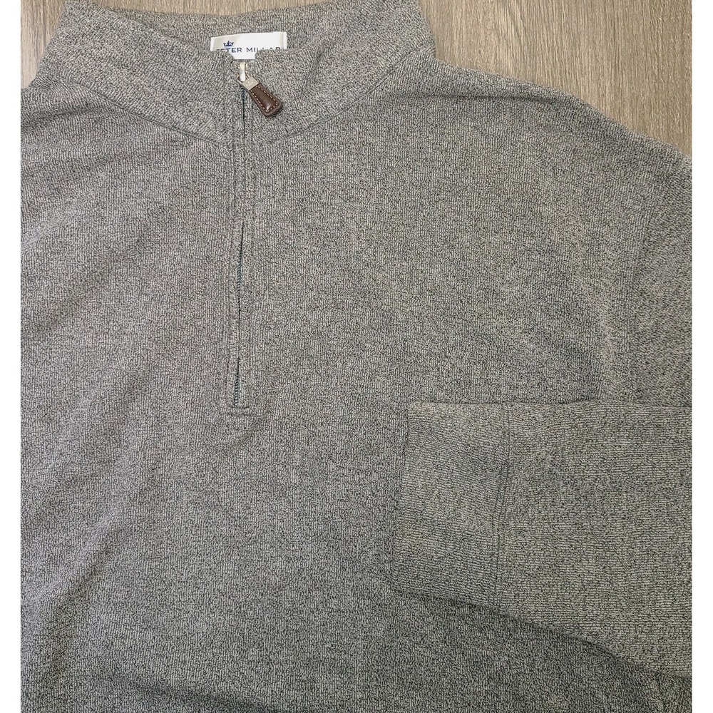 Peter Millar Quarter Zip Pullover Sweater Mens XXL Gray Heather Luxury Golf